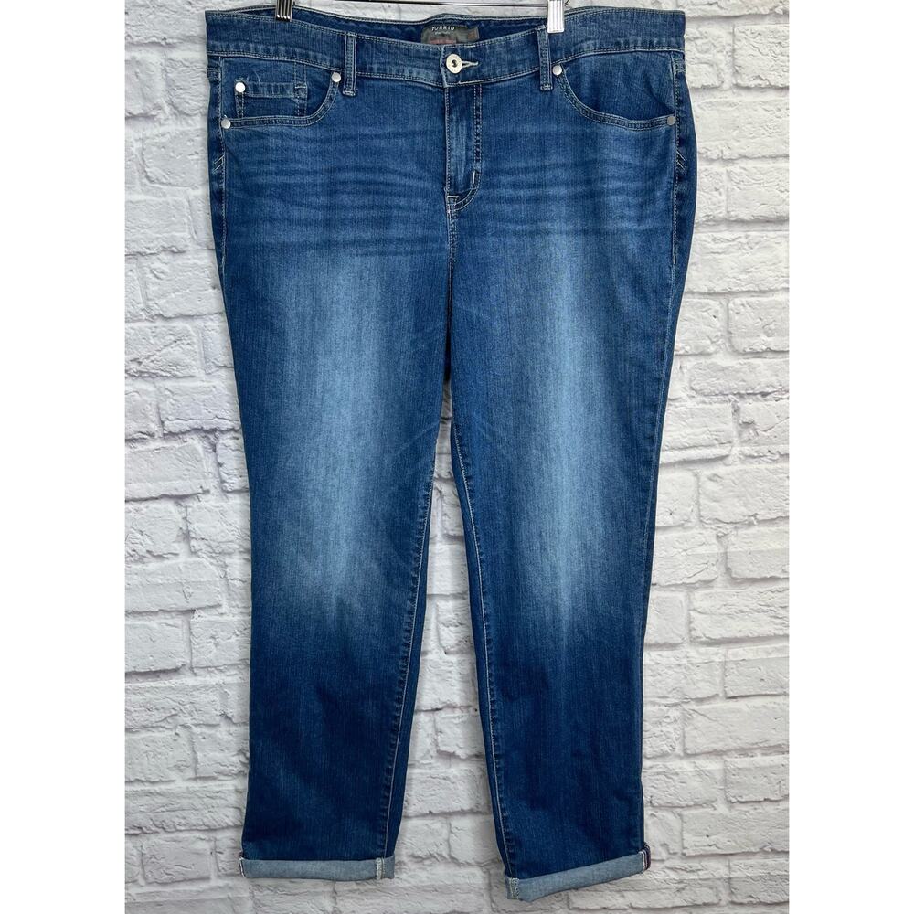 torrid Size 18 Medium Dark Wash Boyfriend Straight Vintage Stretch Mid-Rise Jean - Picture 7 of 13